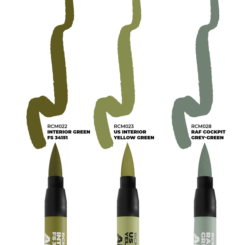 AK Interactive Real Color Markers Set - RCM109 WWII Allied Aircraft Cockpit Colors