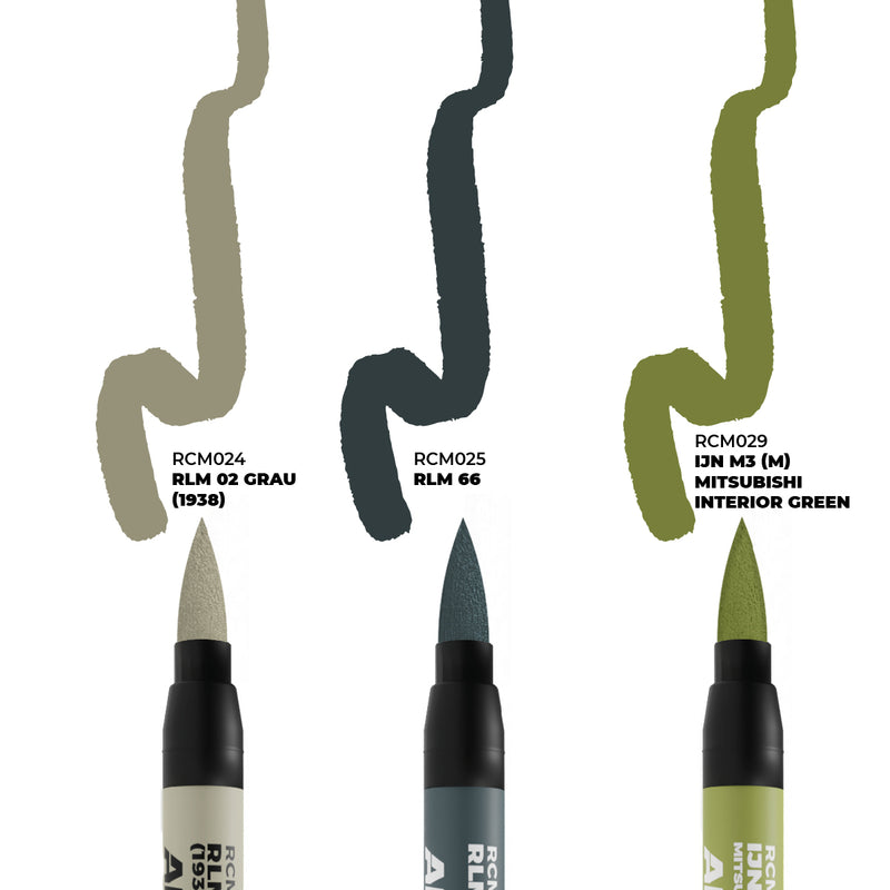 AK Interactive Real Color Markers Set - RCM110 WWII Axis Aircraft Cockpit Colors