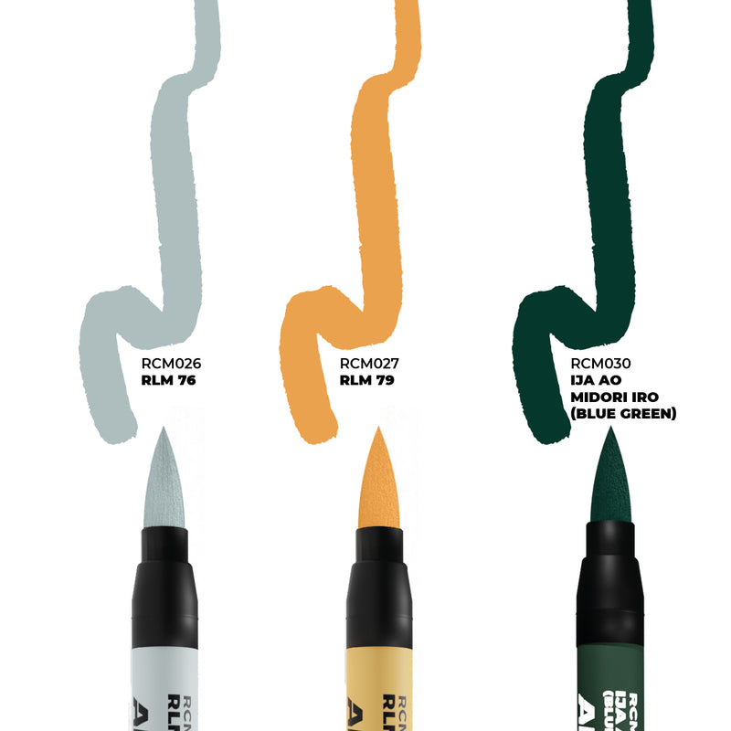 AK Interactive Real Color Markers Set - RCM111 WWII Axis Aircraft Squiggle Camouflage Colors