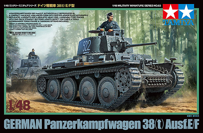 1/48 German Panzerkampfwagen 38(t) Ausf.E/F (Tamiya 1/48 Military Miniature Series 83)