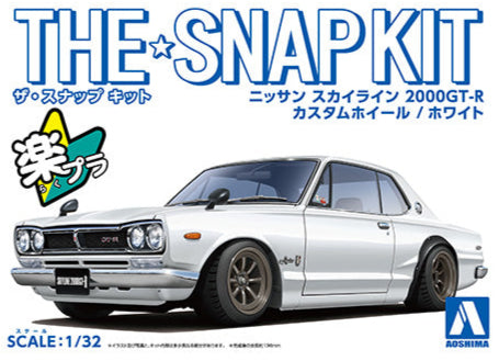 1/32 Nissan Skyline 2000 GT-R Custom Wheel (White) (Aoshima The Snap Kit Series No.09-SP2)