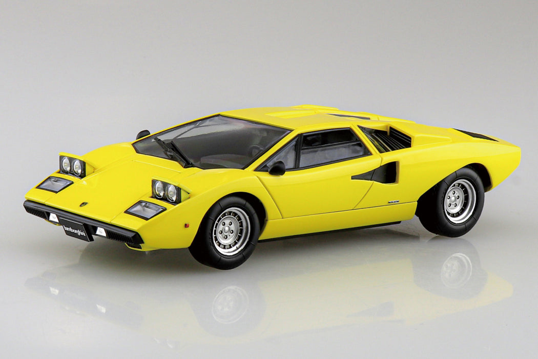 1/32 Lamborghini Countach LP400 (Yellow) (Aoshima The Snap Kit Series No.20B)