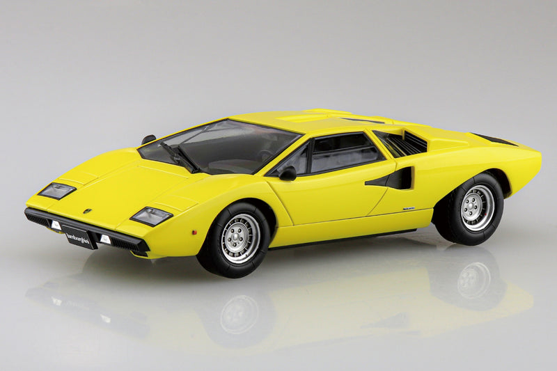 1/32 Lamborghini Countach LP400 (Yellow) (Aoshima The Snap Kit Series No.20B)