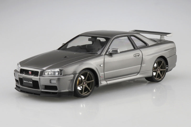 1/24 Nissan BNR34 Skyline GT-R V-Spec II '00 Pre-Painted Sparkling Silver (Aoshima 1/24 Pre-painted Series No.03-D)