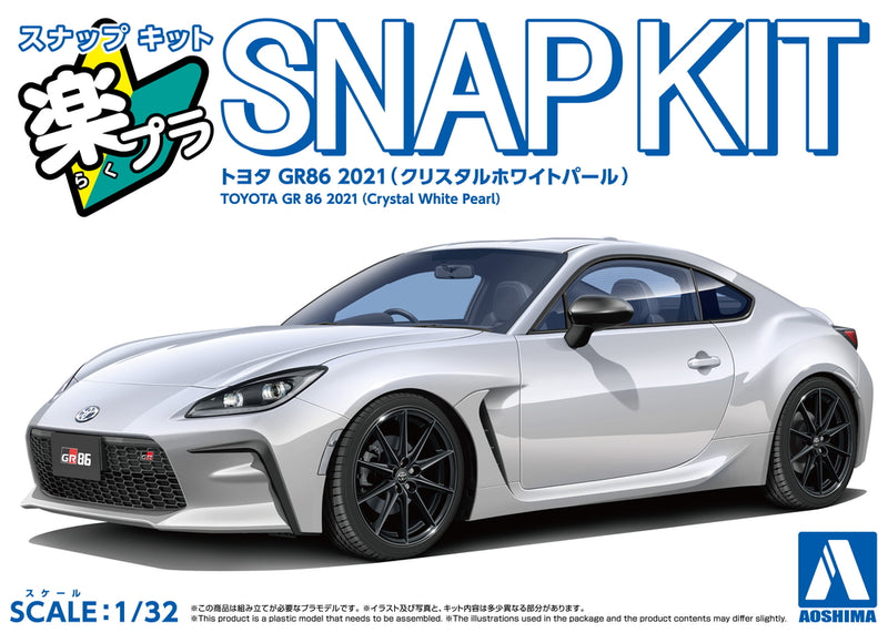1/32 Toyota GR 86 2021 (Crystal White Peral) (Aoshima The Snap Kit Series No.10-CW)
