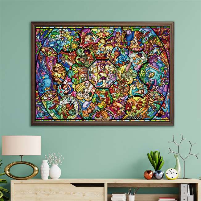 Tenyo Jigsaw Puzzle 2000 Pieces - Disney All Star Stained Glass - 73 x 102cm