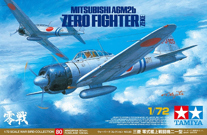 1/72 Mitsubishi A6M2b Zero Fighter (Zeke) (Tamiya War Bird Collection No.80)