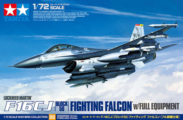 1/72 Lockheed Martin F-16CJ [Block 50] Fighting Falcon with Full Equipment (Tamiya War Bird Collection No.88)