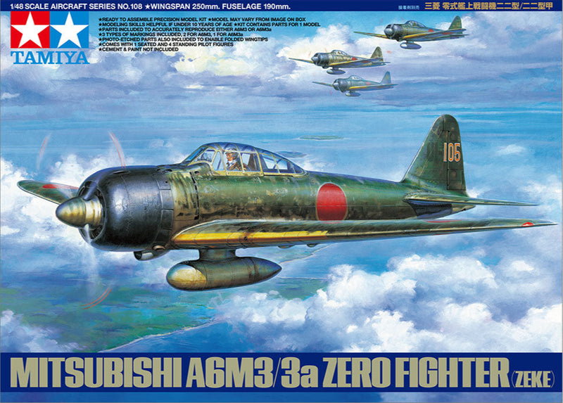 1/48 Mitsubishi A6M3/3A Zero (Zeke) (Tamiya 1/48 Aircraft Series No.108)