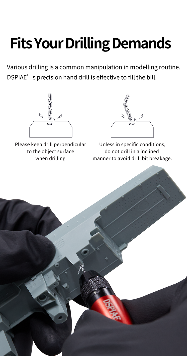 Dspiae General Purpose Chuck Hand Drill Set (AT-VHDS)