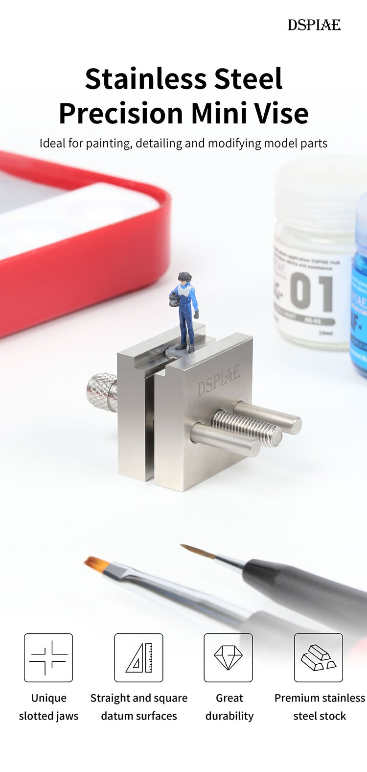 Dspiae Stainless Steel Precision Mini Vise (AT-MV)