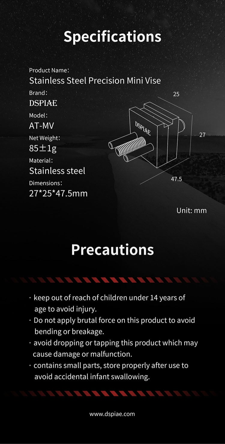 Dspiae Stainless Steel Precision Mini Vise (AT-MV)