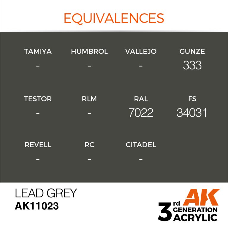 AK Interactive AK11023 3rd Gen Acrylic Lead Grey 17ml