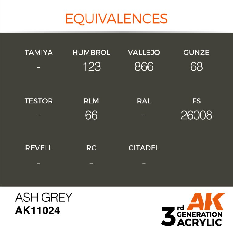 AK Interactive AK11024 3rd Gen Acrylic Ash Grey 17ml