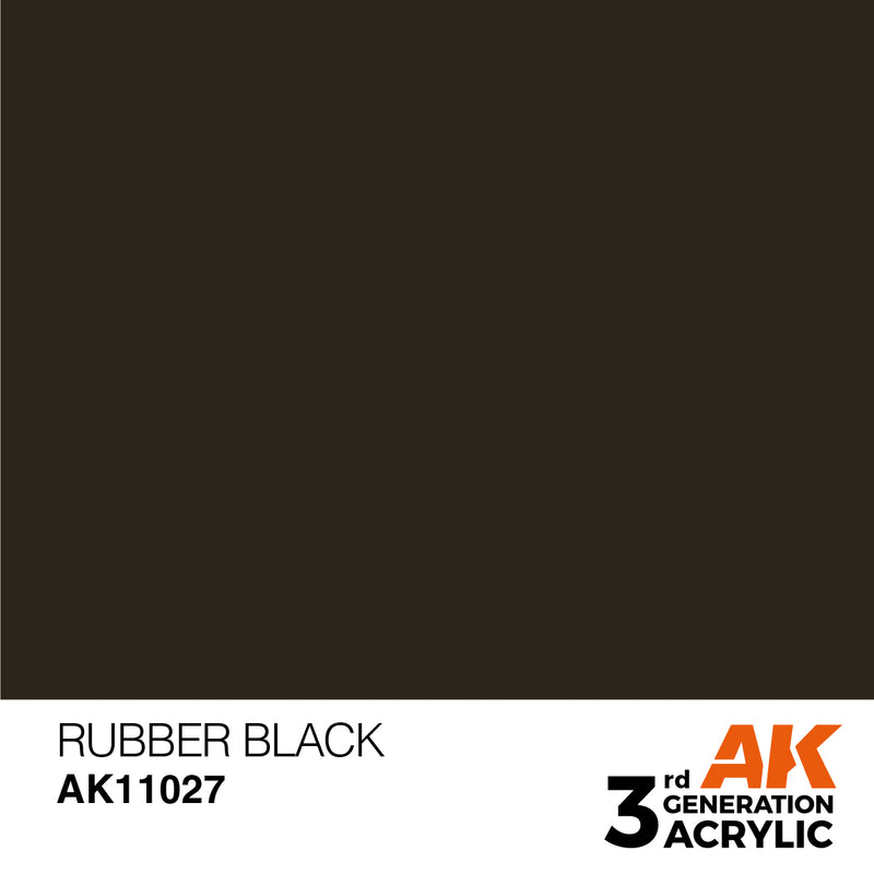 AK Interactive AK11027 3rd Gen Acrylic Rubber Black 17ml