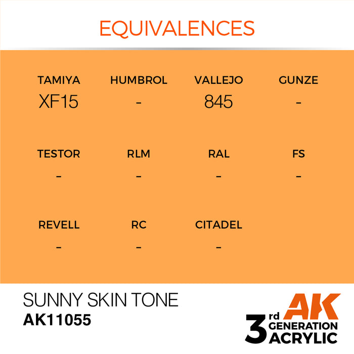 AK Interactive AK11055 3rd Gen Acrylic Sunny Skin Tone 17ml