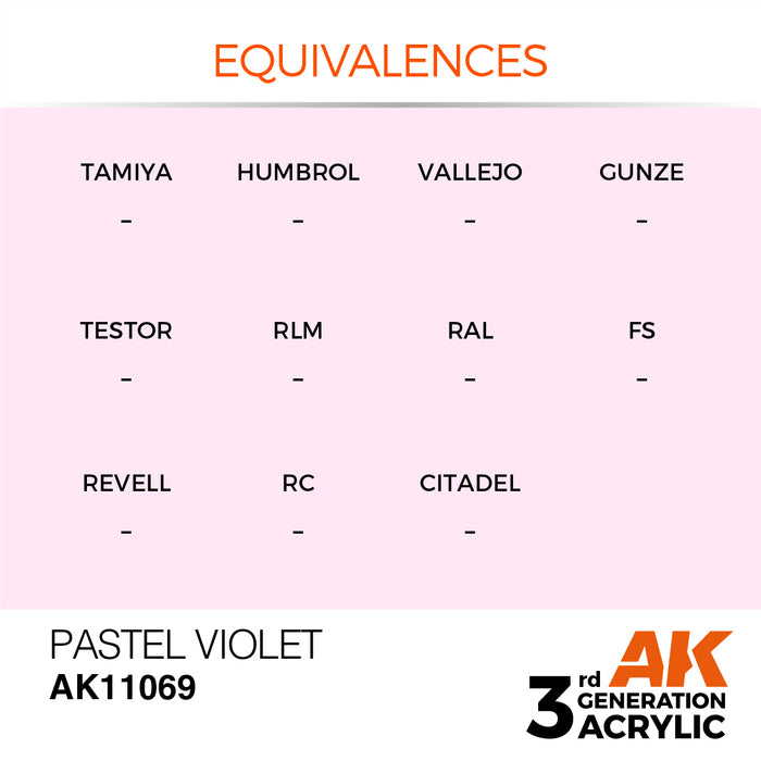 AK Interactive AK11069 3rd Gen Acrylic Pastel Violet 17ml