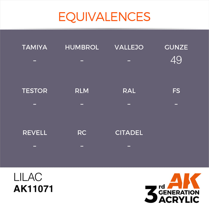 AK Interactive AK11071 3rd Gen Acrylic Lilac 17ml