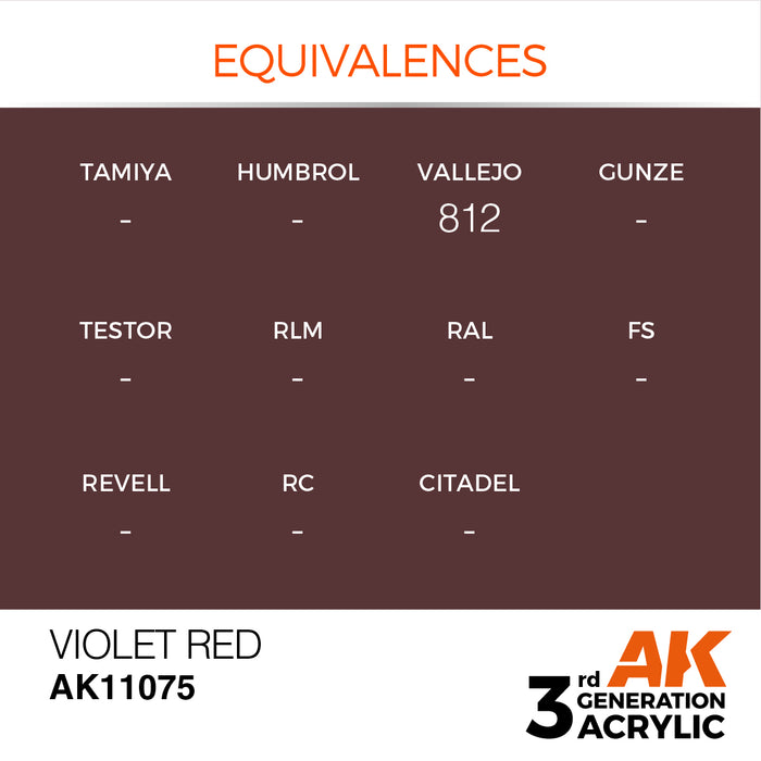 AK Interactive AK11075 3rd Gen Acrylic Violet Red 17ml