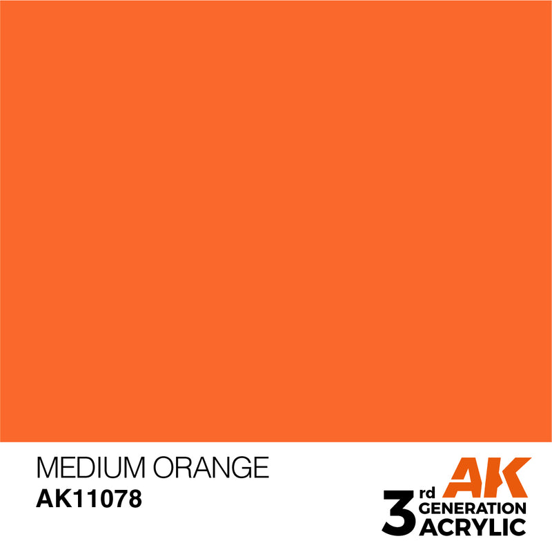 AK Interactive AK11078 3rd Gen Acrylic Medium Orange 17ml