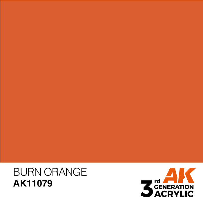AK Interactive AK11079 3rd Gen Acrylic Burn Orange 17ml