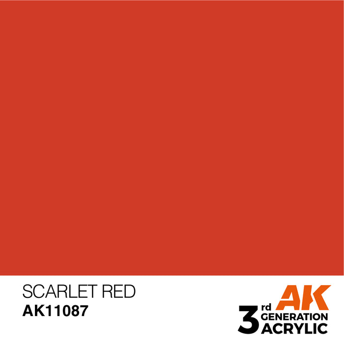 AK Interactive AK11087 3rd Gen Acrylic Scarlet Red 17ml