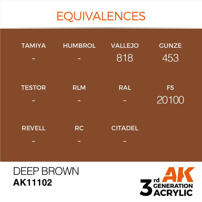AK Interactive AK11102 3rd Gen Acrylic Deep Brown 17ml