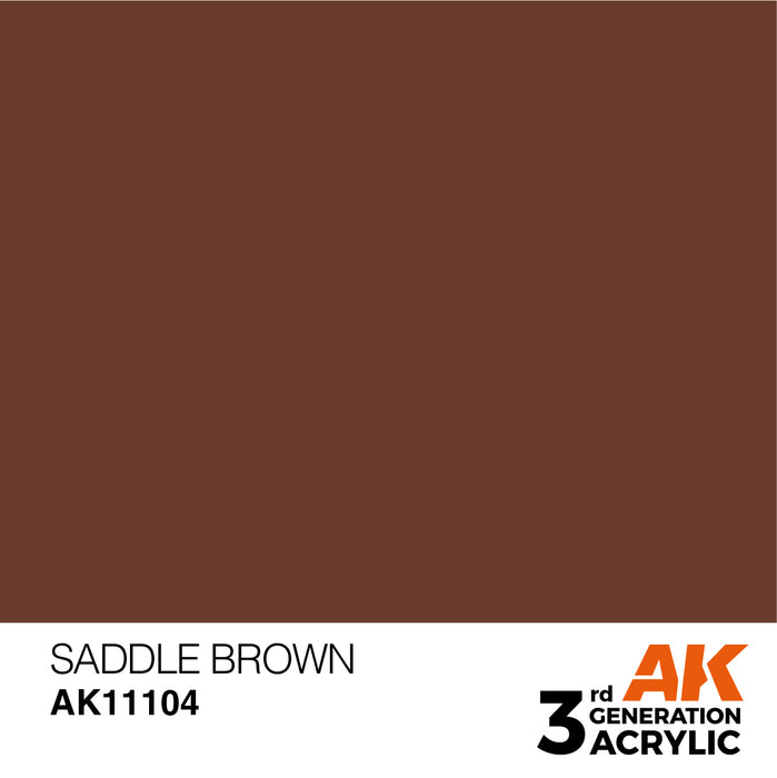 AK Interactive AK11104 3rd Gen Acrylic Saddle Brown 17ml
