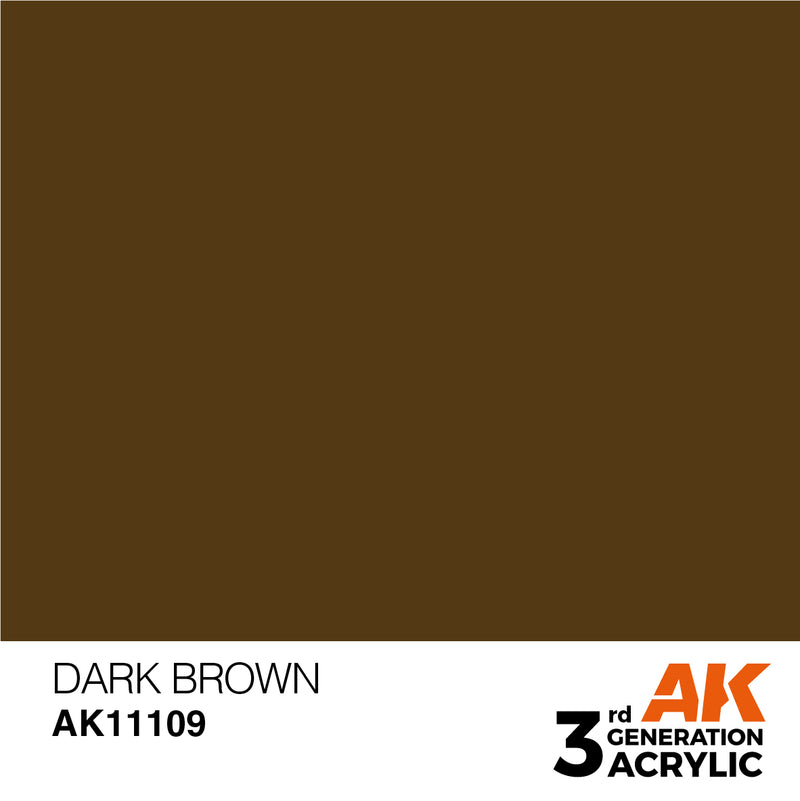 AK Interactive AK11109 3rd Gen Acrylic Dark Brown 17ml