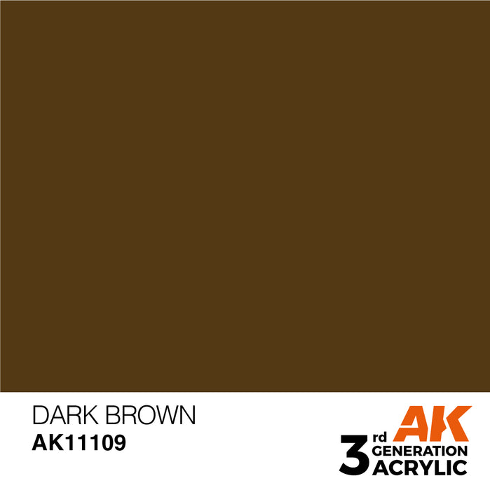 AK Interactive AK11109 3rd Gen Acrylic Dark Brown 17ml
