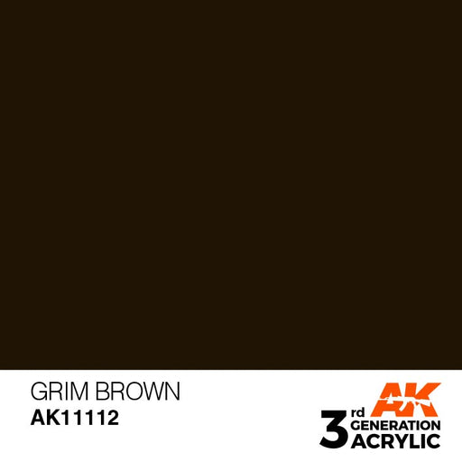 AK Interactive AK11112 3rd Gen Acrylic Grim Brown 17ml