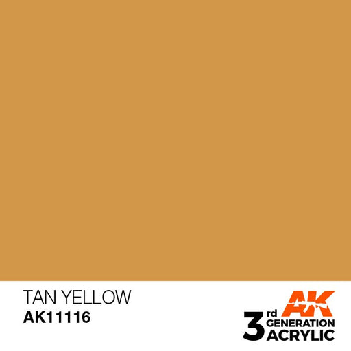 AK Interactive AK11116 3rd Gen Acrylic Tan Yellow 17ml