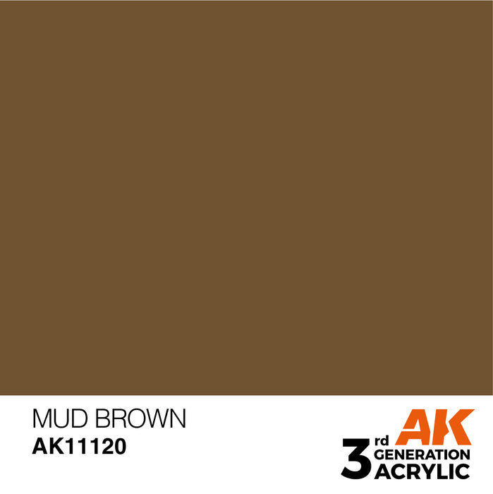 AK Interactive AK11120 3rd Gen Acrylic Mud Brown 17ml
