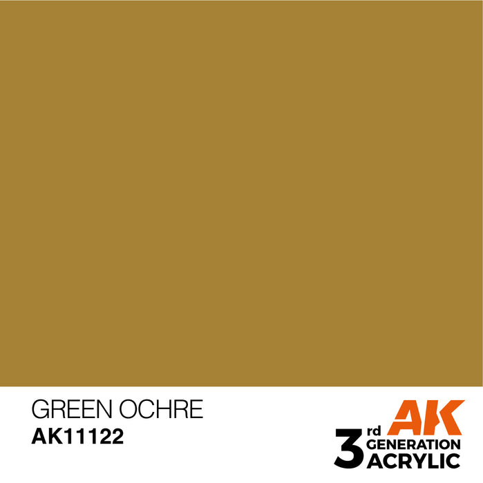 AK Interactive AK11122 3rd Gen Acrylic Green Ocher 17ml