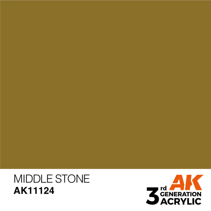 AK Interactive AK11124 3rd Gen Acrylic Middle Stone 17ml