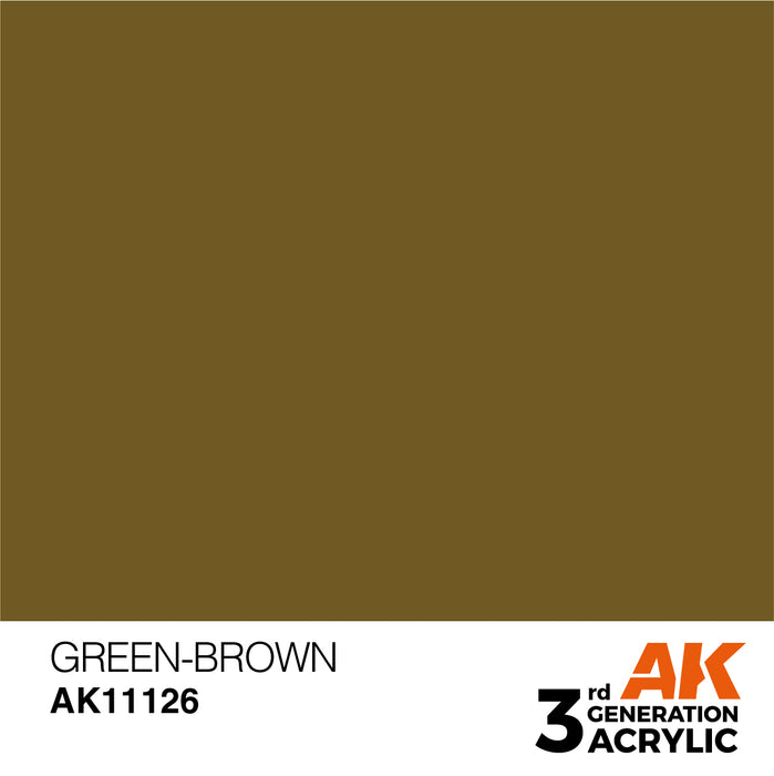 AK Interactive AK11126 3rd Gen Acrylic Green-Brown 17ml