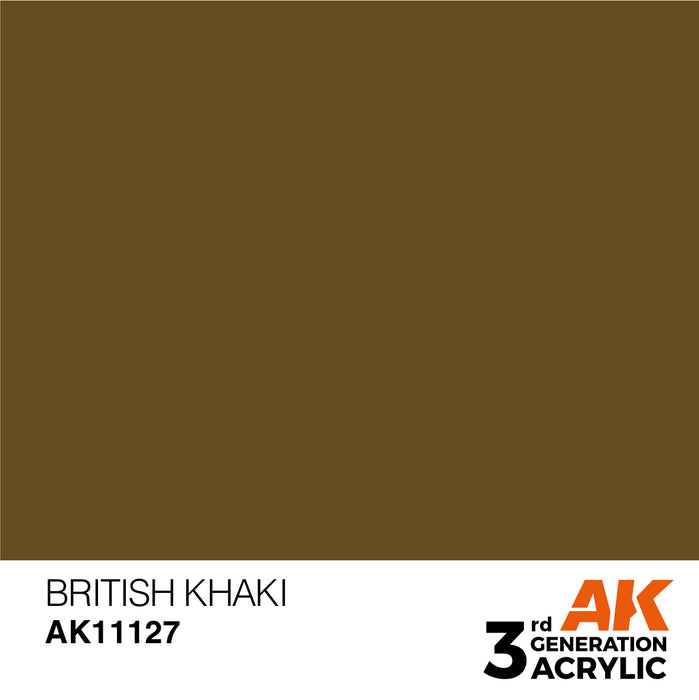 AK Interactive AK11127 3rd Gen Acrylic British Khaki 17ml