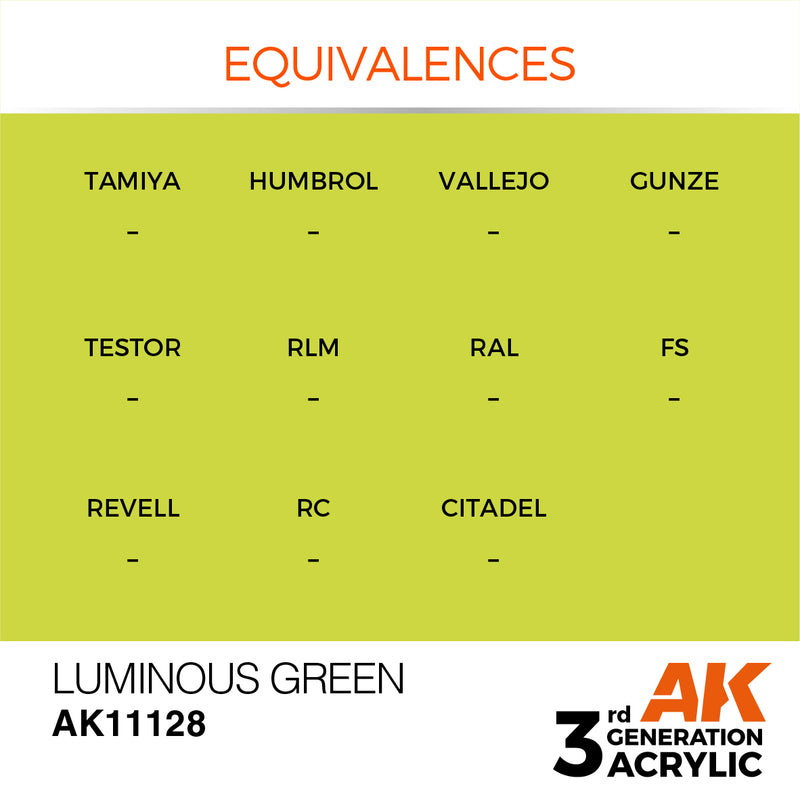 AK Interactive AK11128 3rd Gen Acrylic Luminous Green 17ml