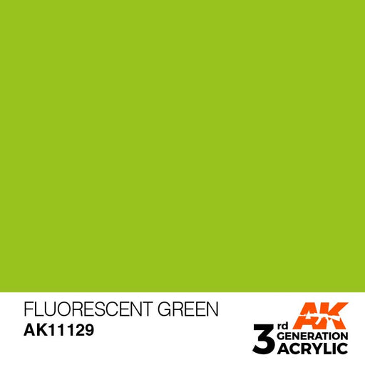 AK Interactive AK11129 3rd Gen Acrylic Fluorescent Green 17ml