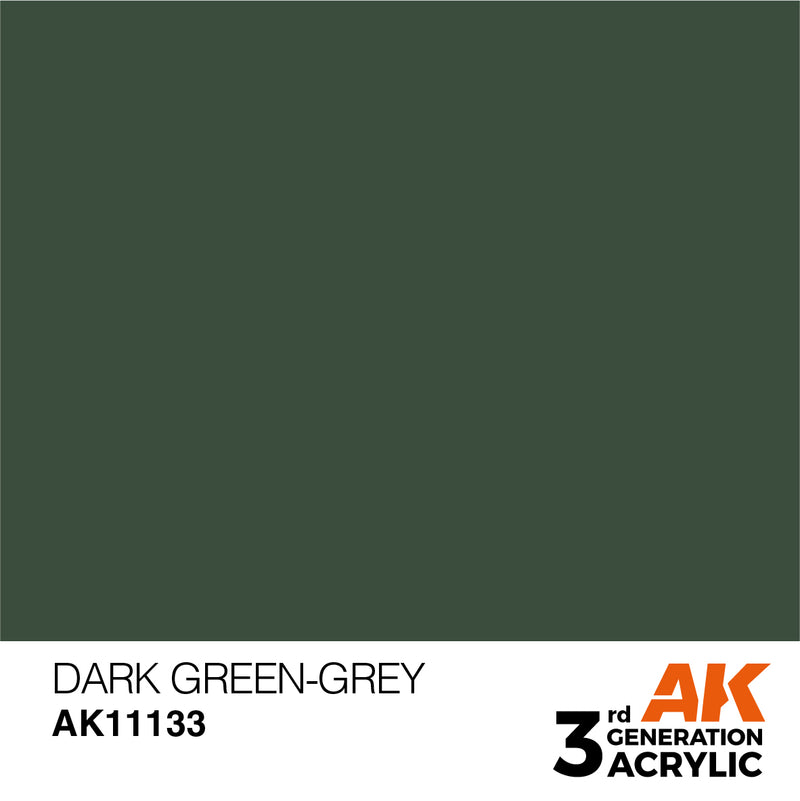 AK Interactive AK11133 3rd Gen Acrylic Dark Green-Grey 17ml