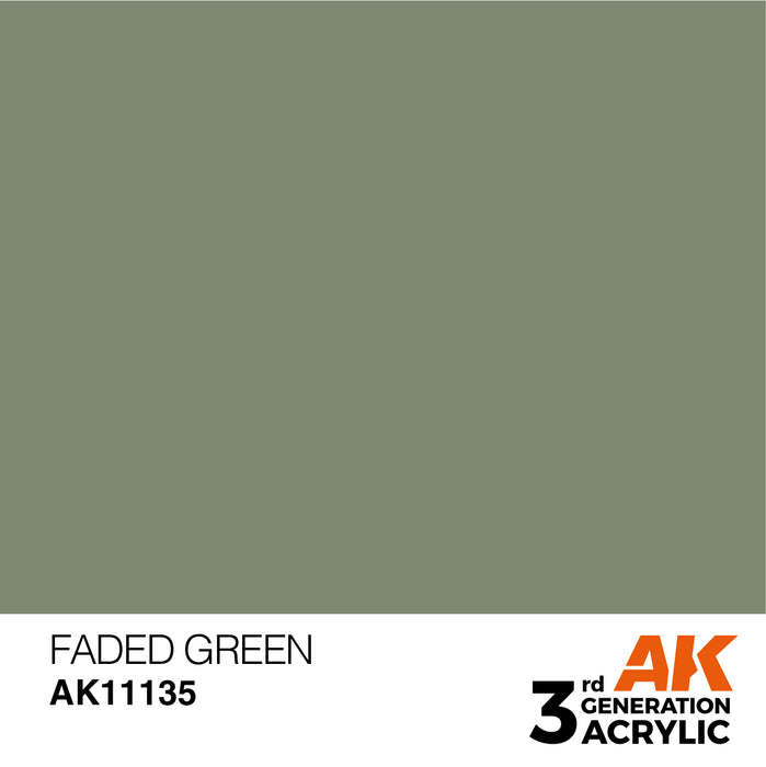 AK Interactive AK11135 3rd Gen Acrylic Faded Green 17ml