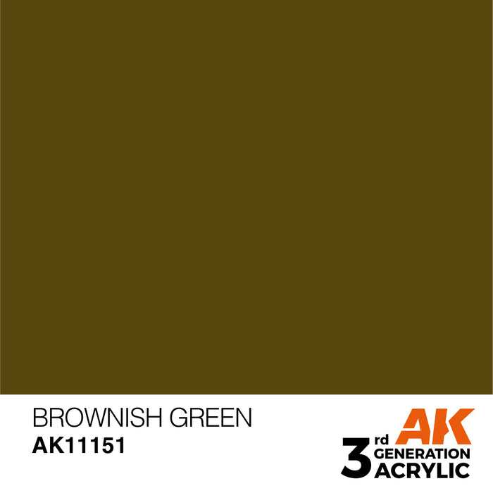 AK Interactive AK11151 3rd Gen Acrylic Brownish Green 17ml