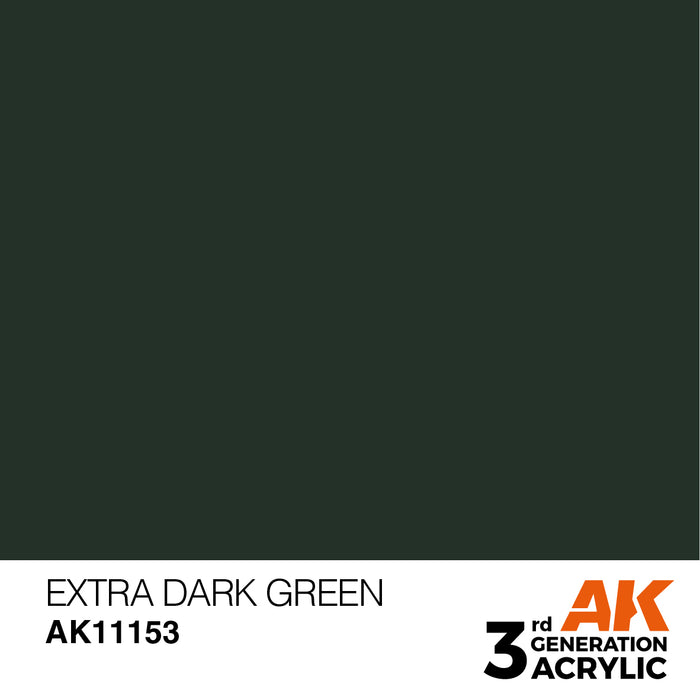 AK Interactive AK11153 3rd Gen Acrylic Extra Dark Green 17ml