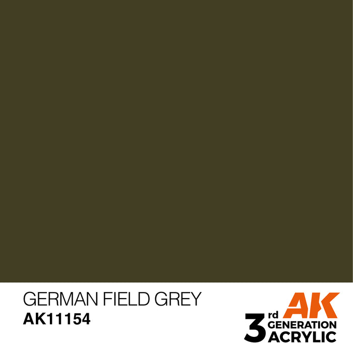 AK Interactive AK11154 3rd Gen Acrylic German Field Grey 17ml