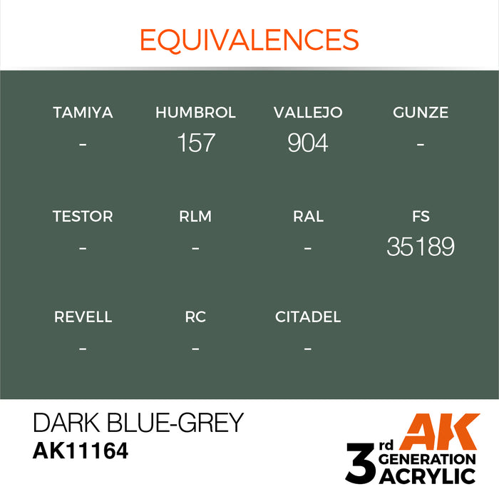 AK Interactive AK11164 3rd Gen Acrylic Dark Blue-Grey 17ml