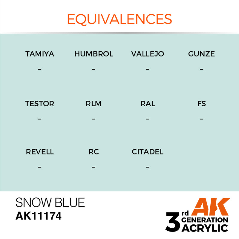 AK Interactive AK11174 3rd Gen Acrylic Snow Blue 17ml