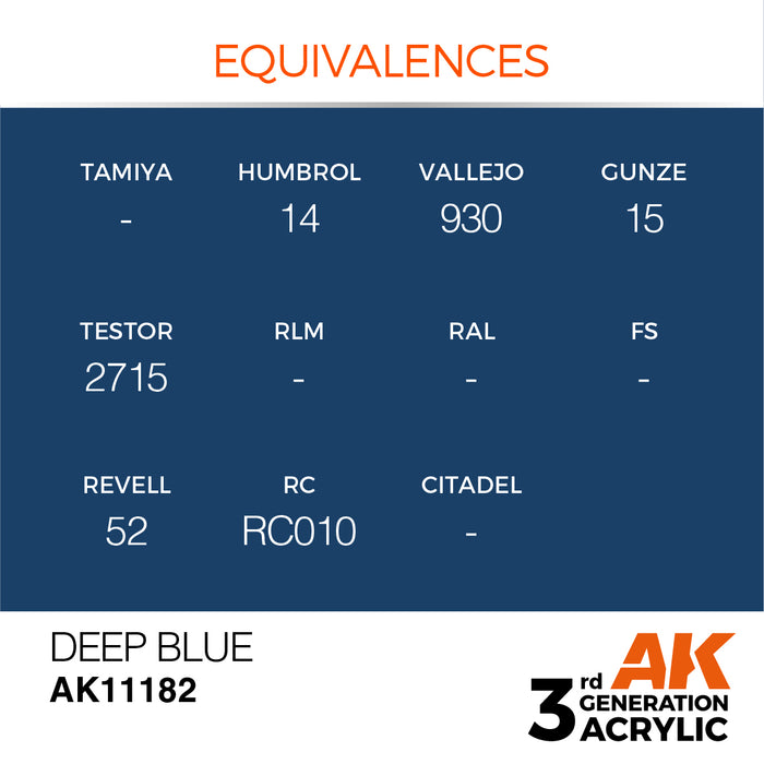 AK Interactive AK11182 3rd Gen Acrylic Deep Blue 17ml