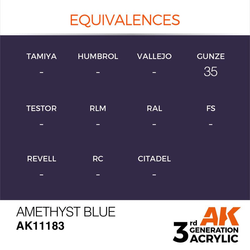 AK Interactive AK11183 3rd Gen Acrylic Amethyst Blue 17ml