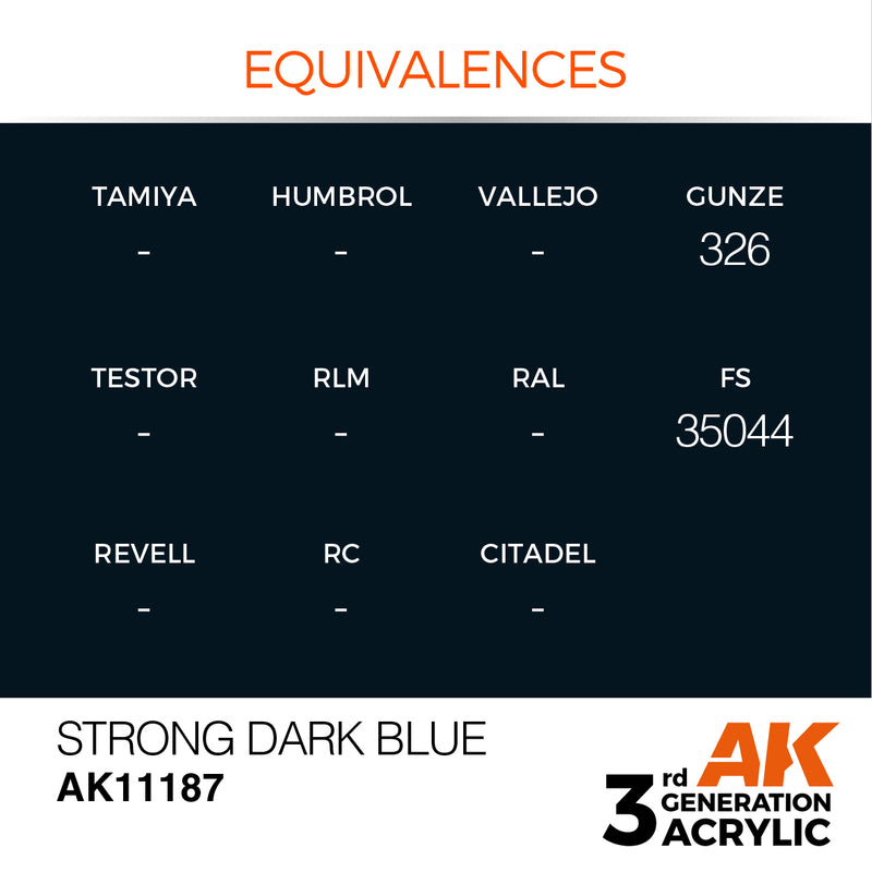 AK Interactive AK11187 3rd Gen Acrylic Strong Dark Blue 17ml