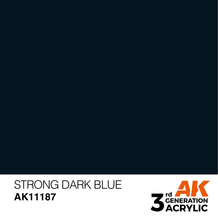 AK Interactive AK11187 3rd Gen Acrylic Strong Dark Blue 17ml